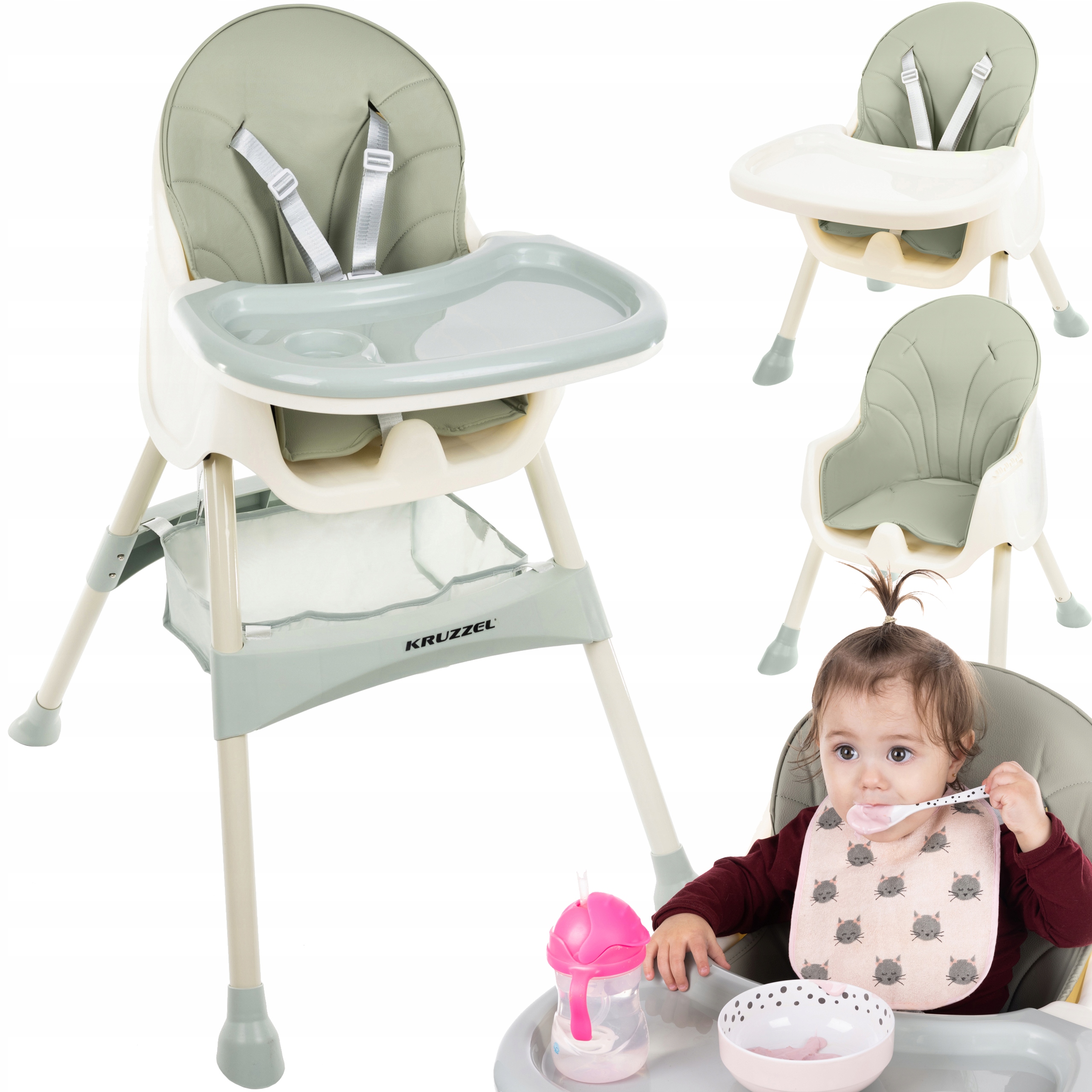 Kruzzel 12059 stolička na kŕmenie 3v1 92 x 60 x 75 cm